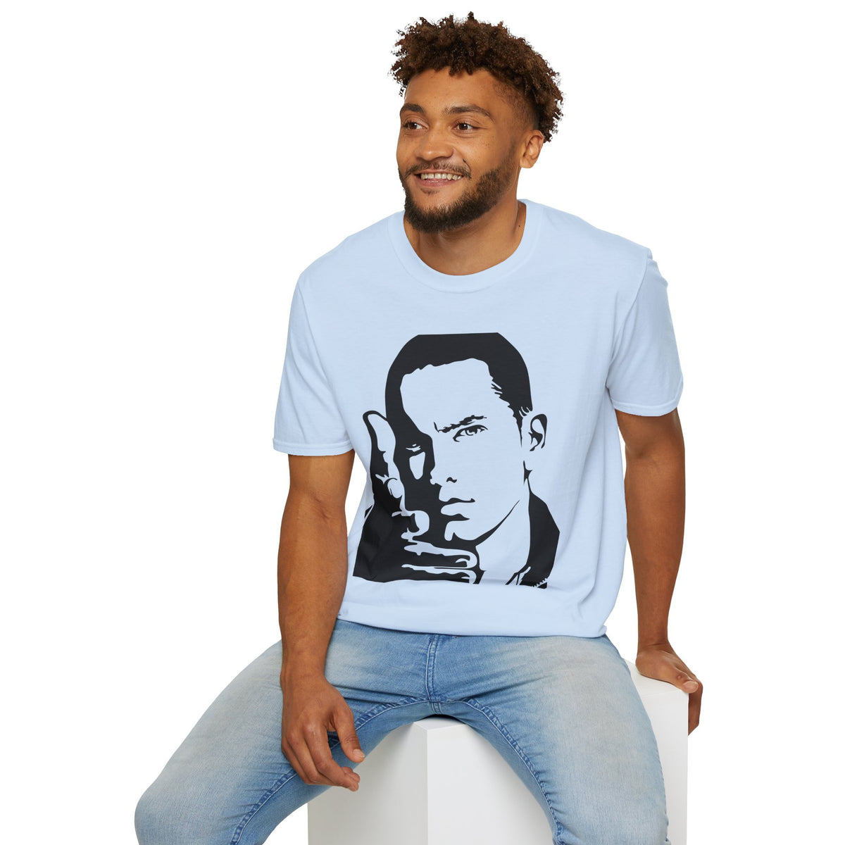 hip hop Portrait T-Shirt — Slim Shady Stencil Graphic Tee