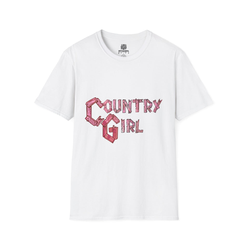 Country Girl T-Shirt — Western Pink Rope Typography Tee