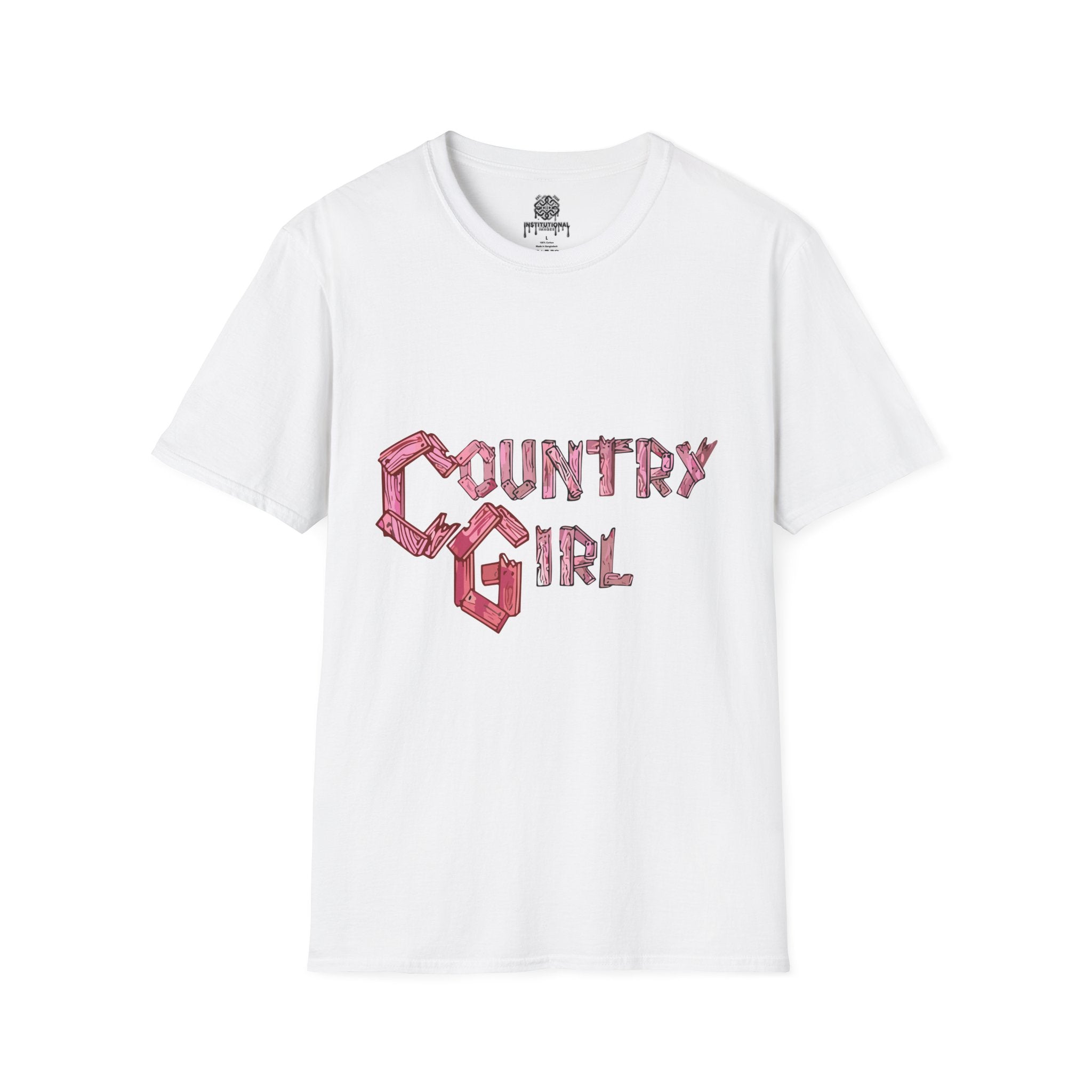 Country Girl T-Shirt — Western Pink Rope Typography Tee