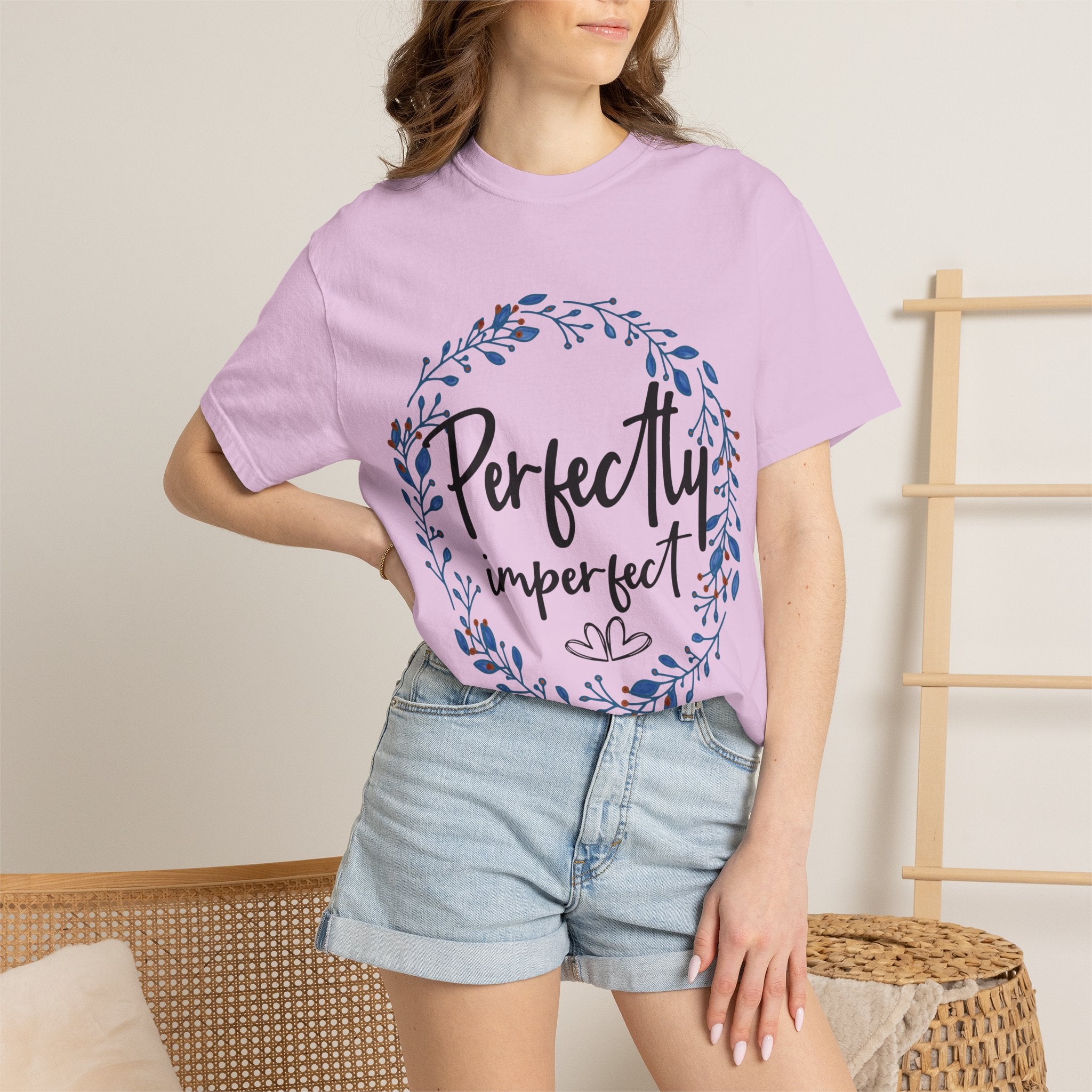 Perfectly Imperfect Floral T-Shirt — "Perfectly Imperfect" Inspirational Tee
