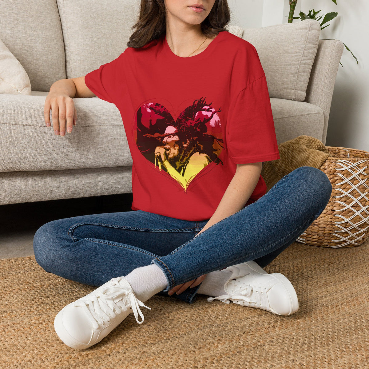 Heart Graphic T-Shirt — Vintage Couple Silhouette Love Tee