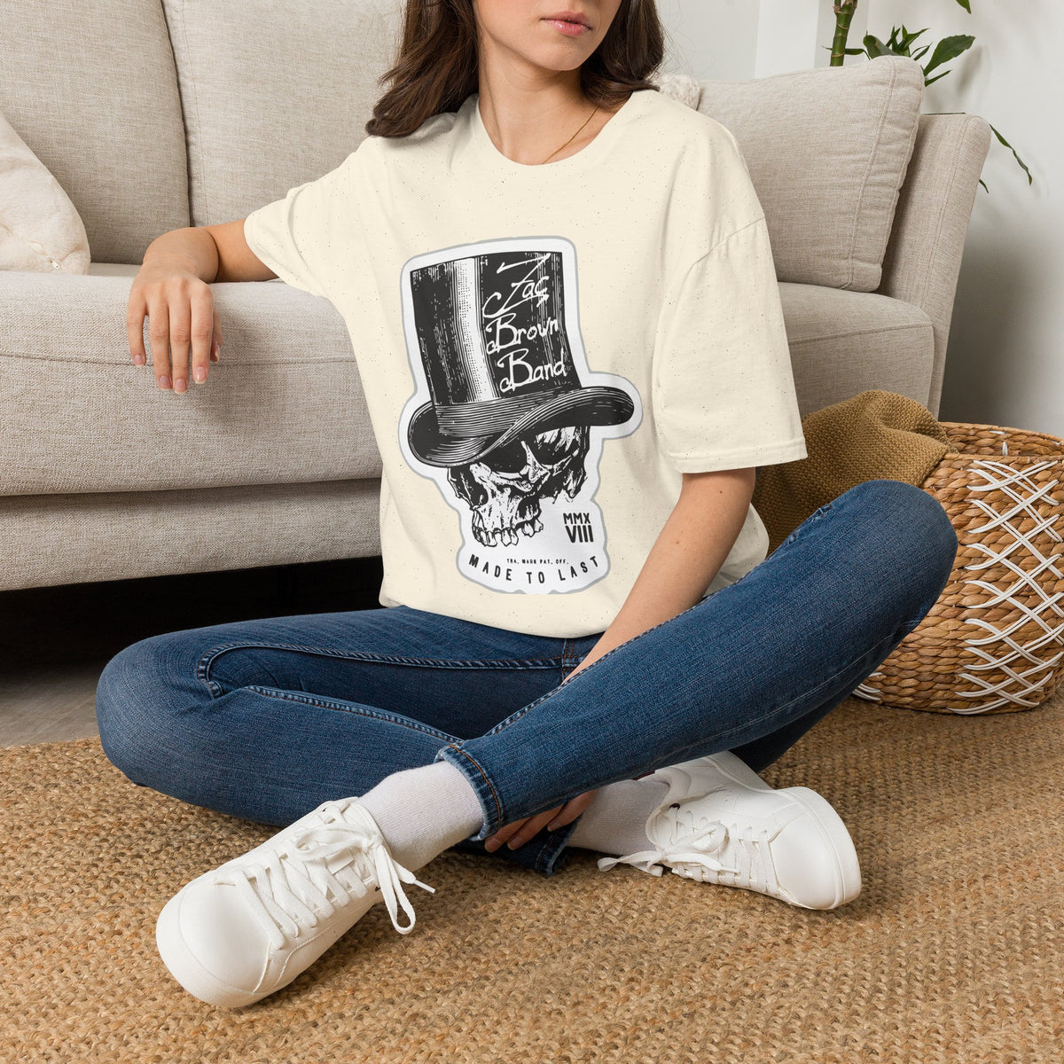 Top Hat Skull Band Tee — Zac Brown Band Graphic T-Shirt