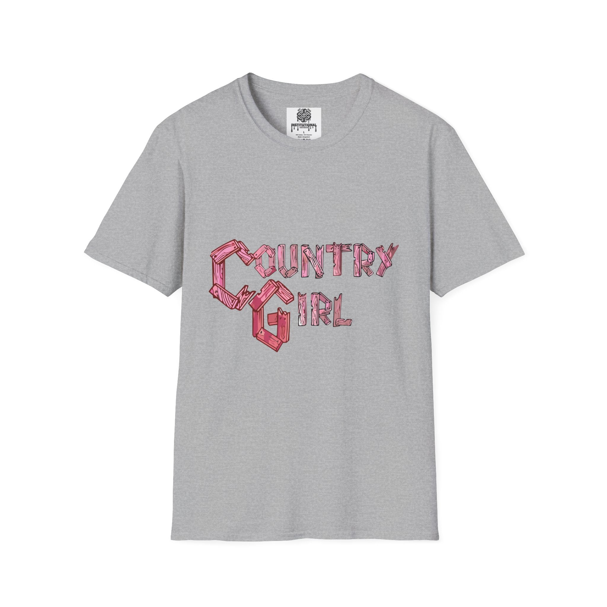 Country Girl T-Shirt — Western Pink Rope Typography Tee