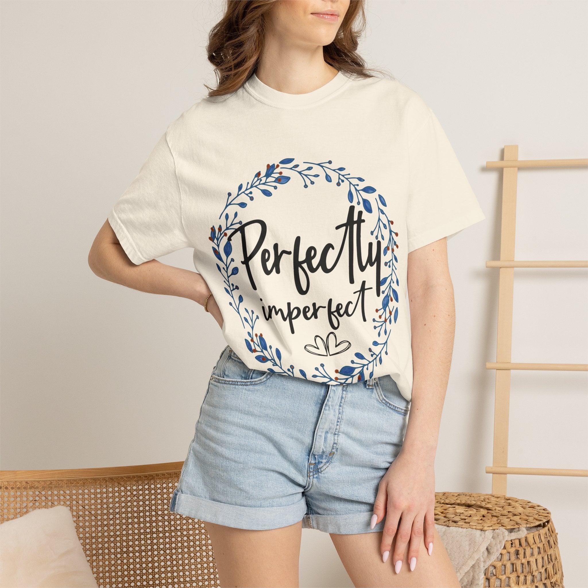 Perfectly Imperfect Floral T-Shirt — "Perfectly Imperfect" Inspirational Tee