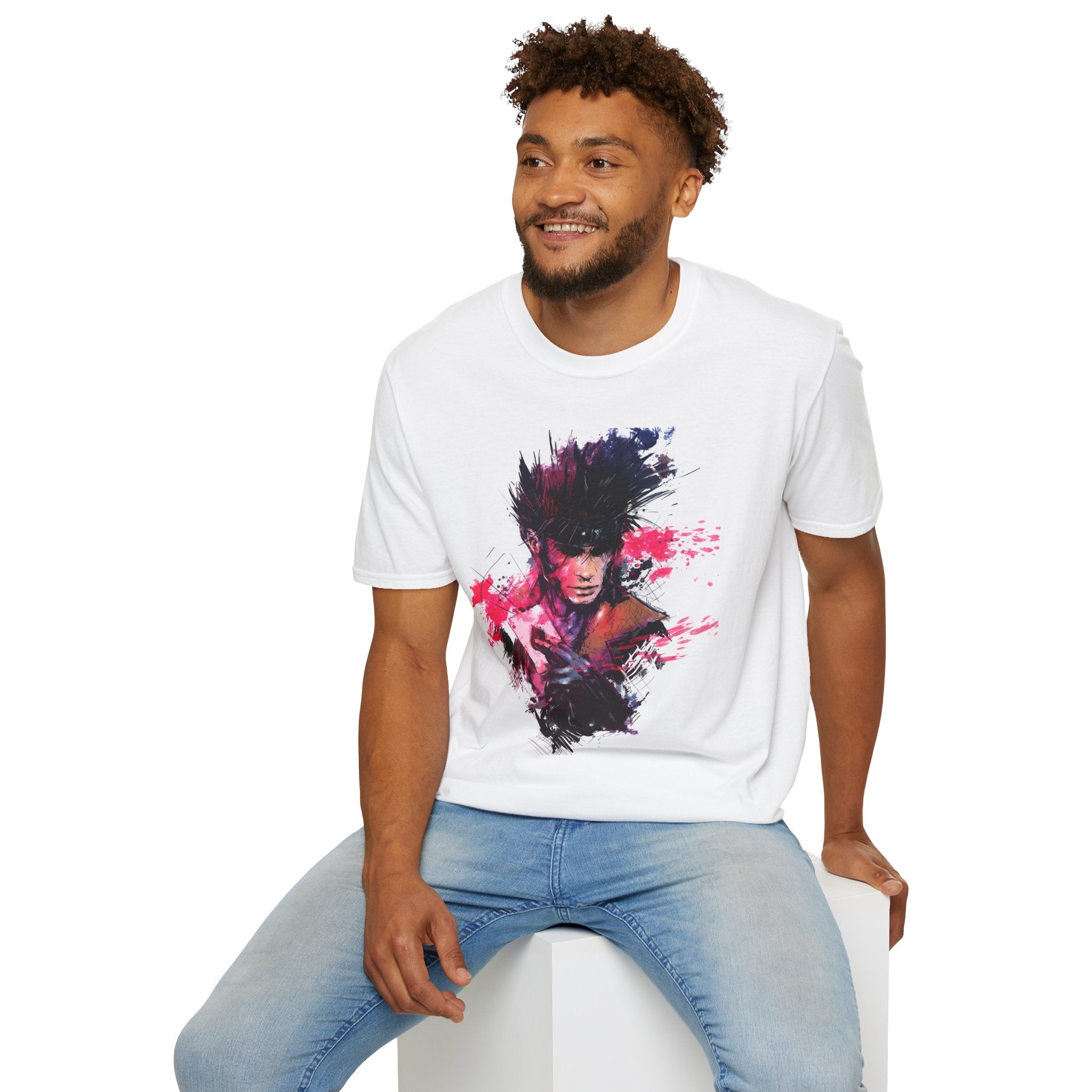 Rock Portrait T‑Shirt — Abstract Watercolor Musician Art Tee