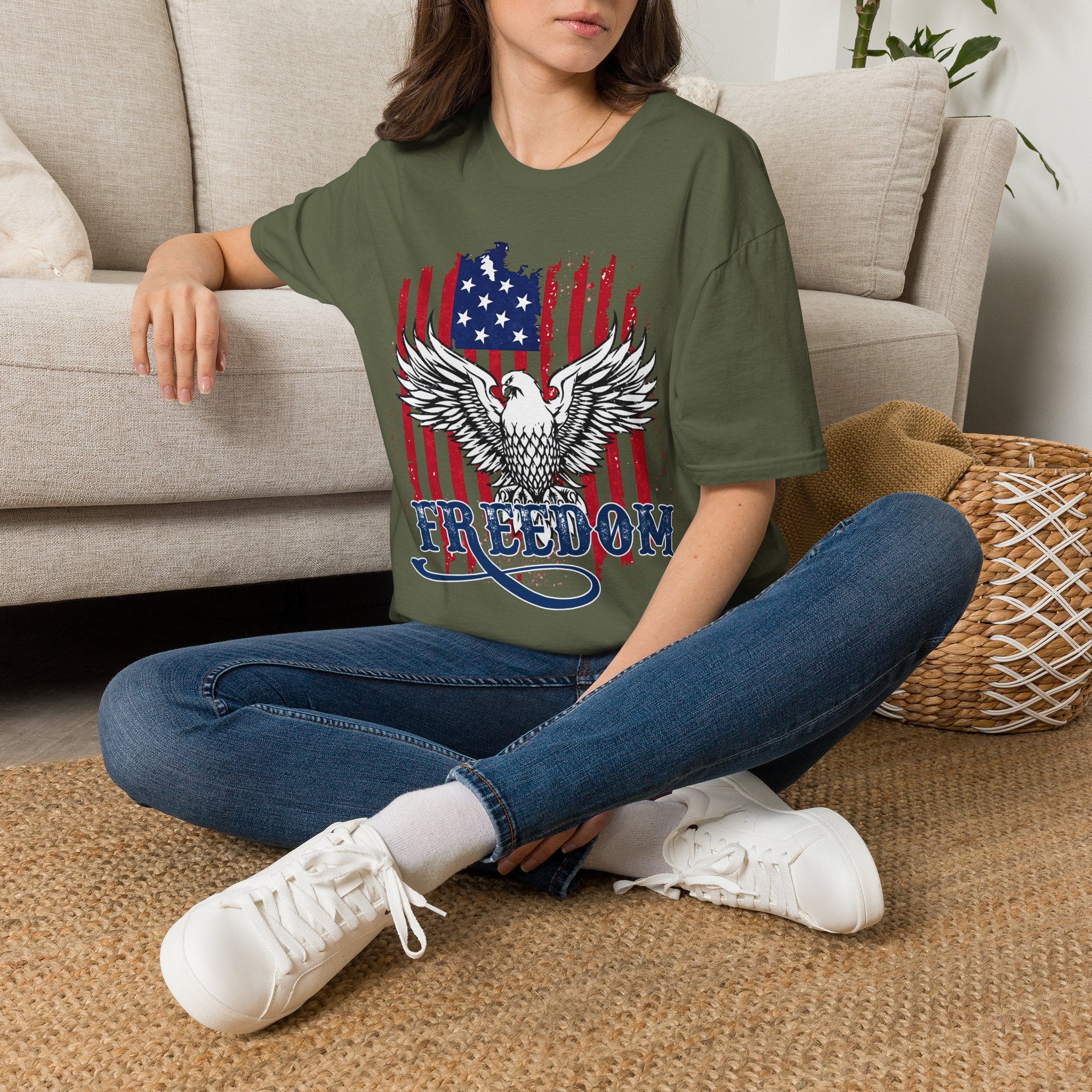 Freedom Eagle T‑Shirt – Patriotic American Flag Graphic Tee
