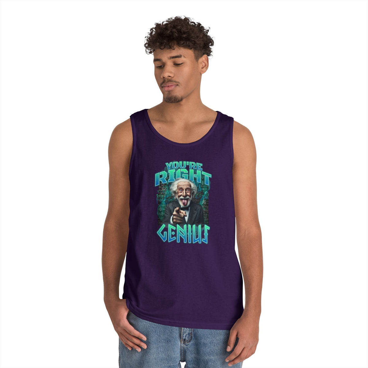 Genius Graphic Tank Top — "You're Pretty Smart, Genius" Vintage Scientist Design
