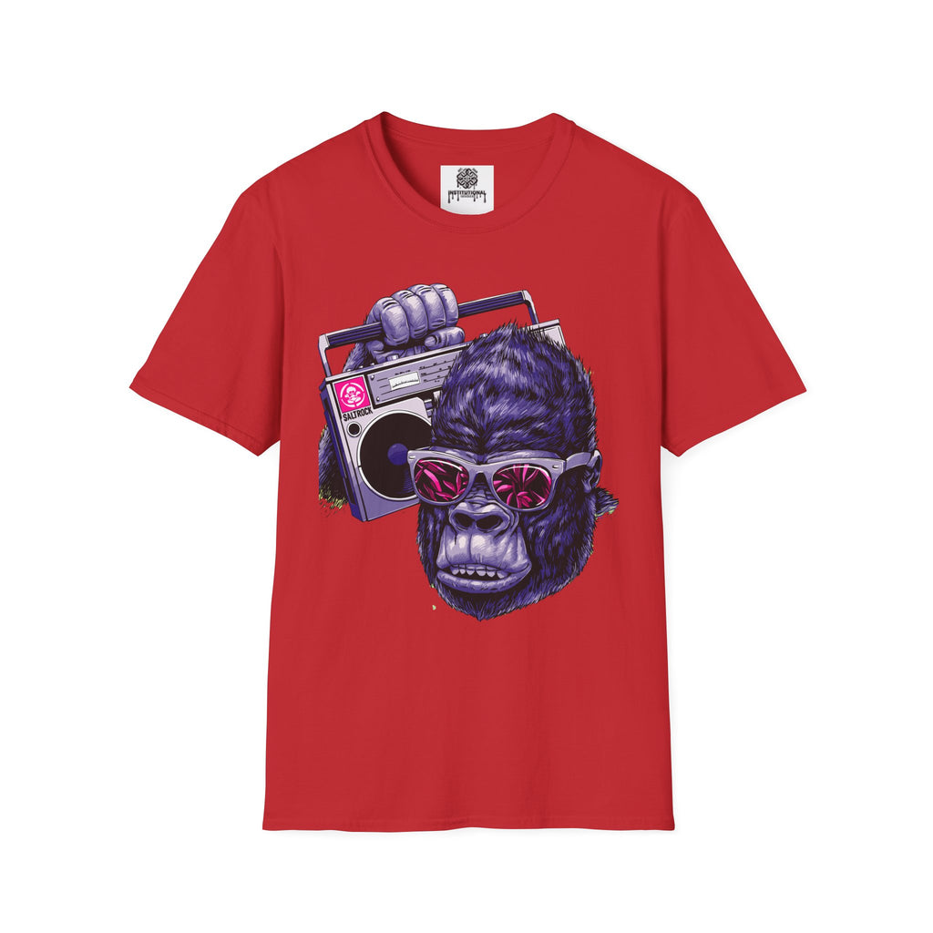 Retro Boombox Gorilla T-Shirt — Vintage Hip Hop Ape Graphic Tee