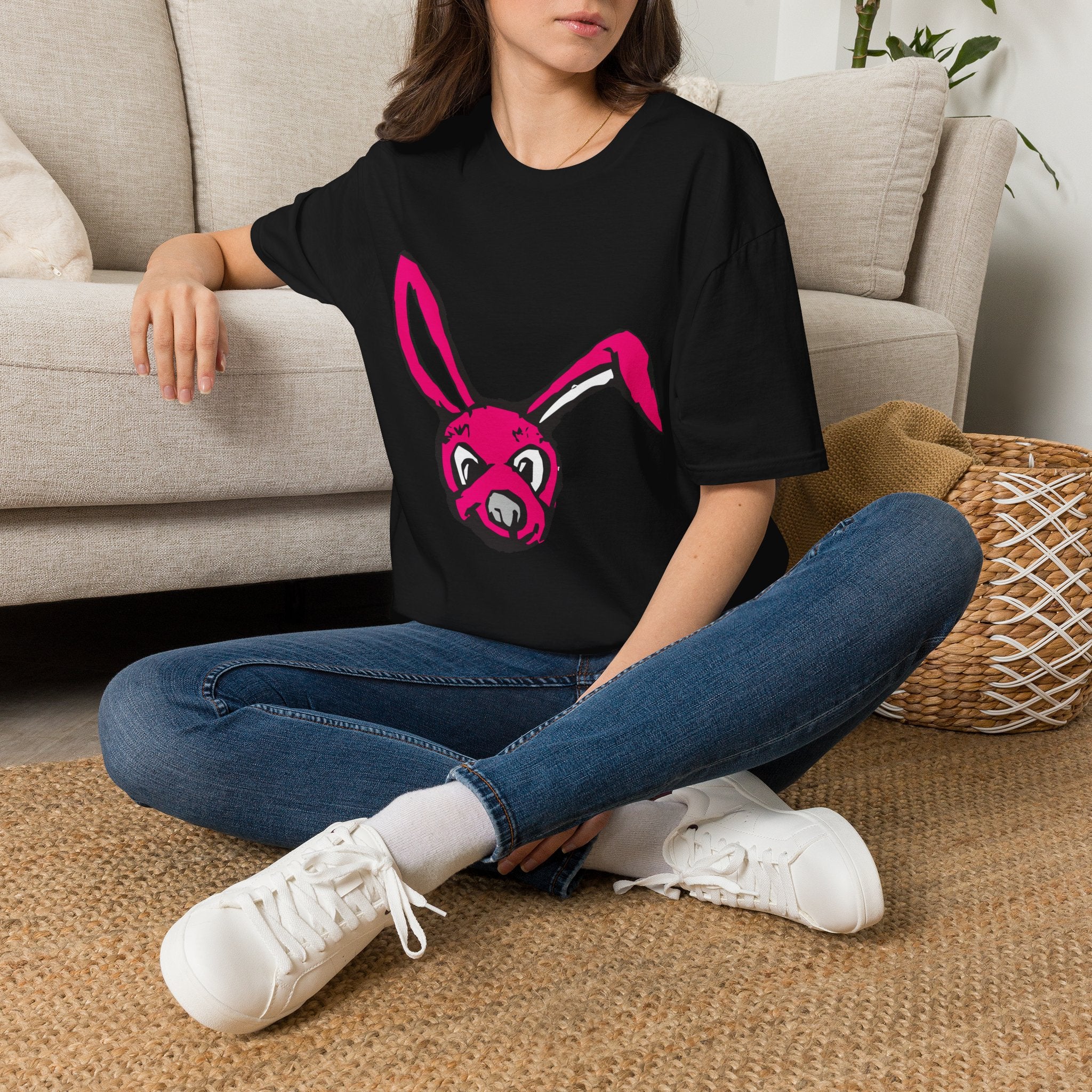 Pink Bunny Graphic T-Shirt — Playful Easter Bunny Tee