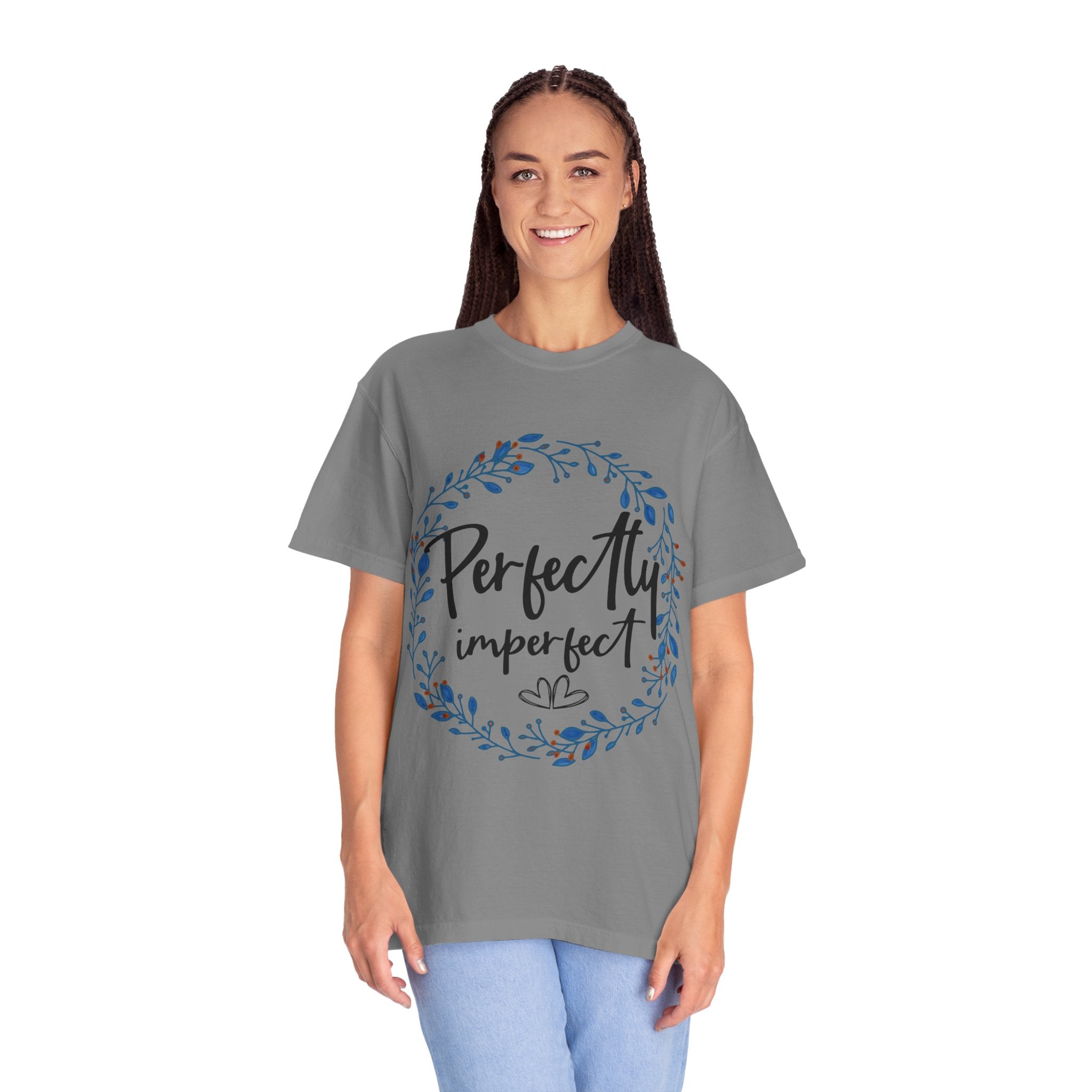 Perfectly Imperfect Floral T-Shirt — "Perfectly Imperfect" Inspirational Tee