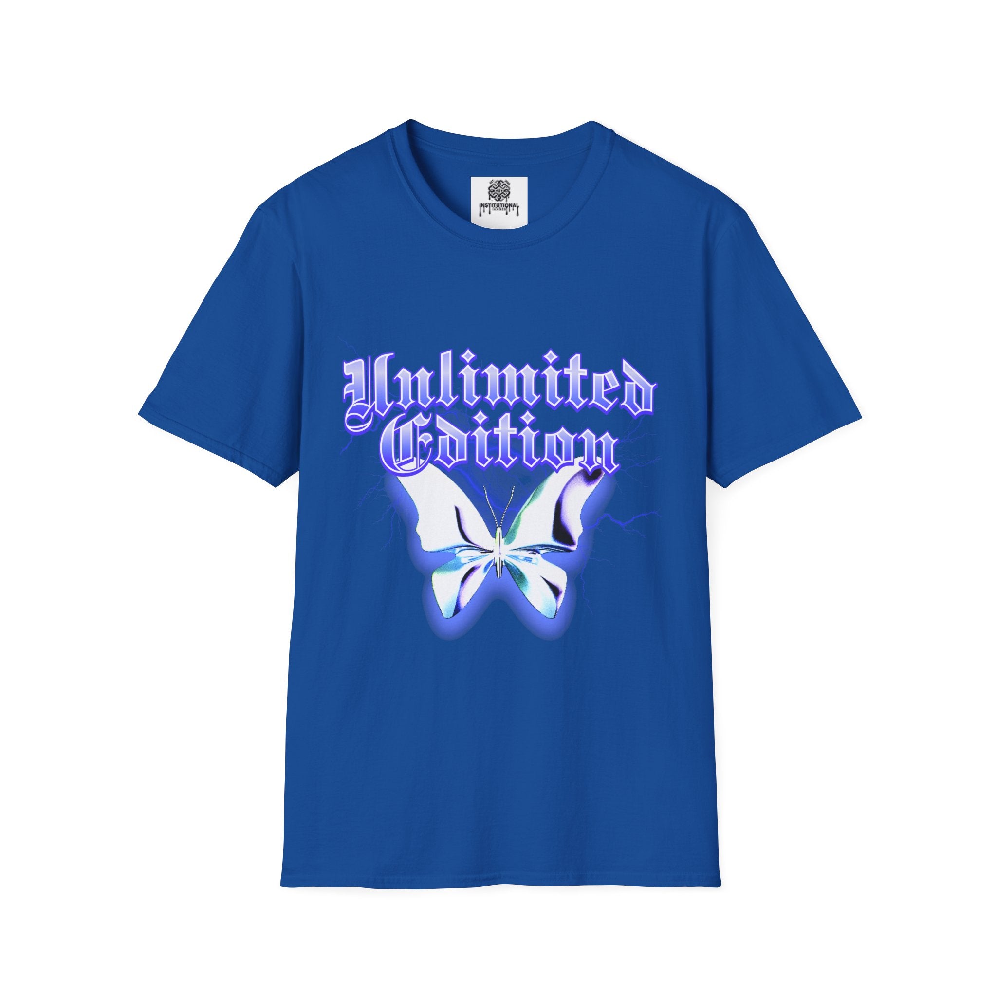Unlimited Edition T-Shirt — Gothic Script Lavender Butterfly Graphic