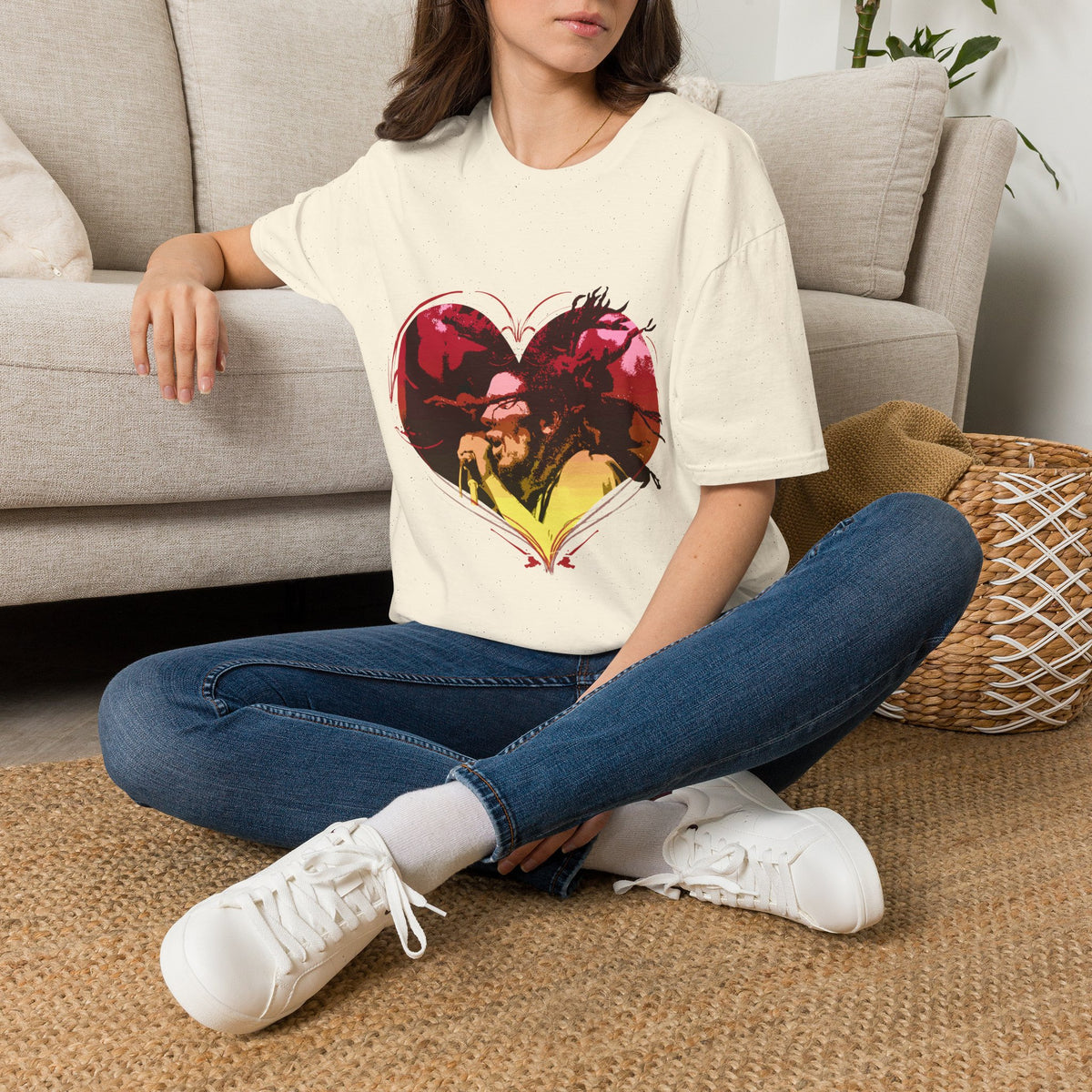 Heart Graphic T-Shirt — Vintage Couple Silhouette Love Tee