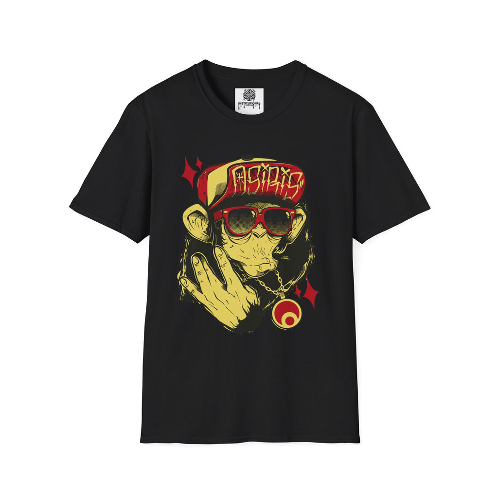 Monkey Streetwear T-Shirt — Retro Graphic Ape with Sunglasses & Cap
