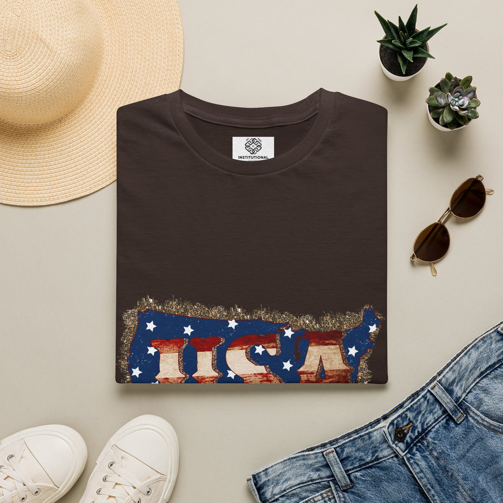 USA Map T-Shirt — Distressed American Flag Graphic Tee