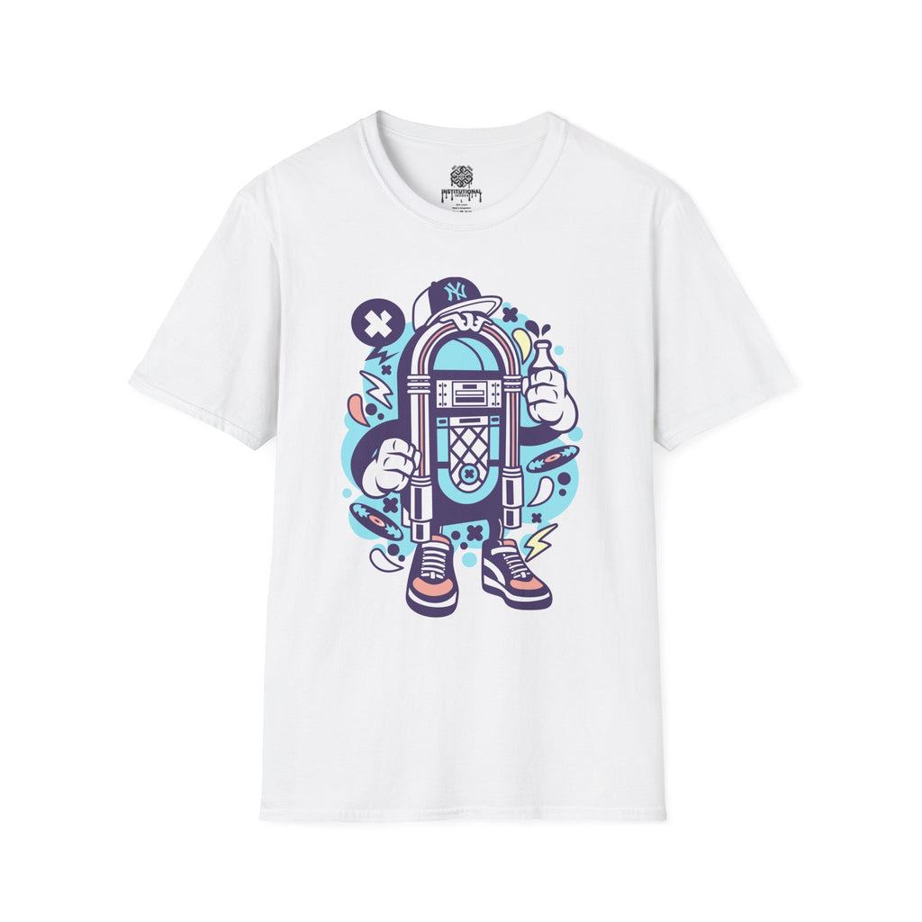 Jukebox Cartoon T-Shirt — Retro Music Graphic Tee