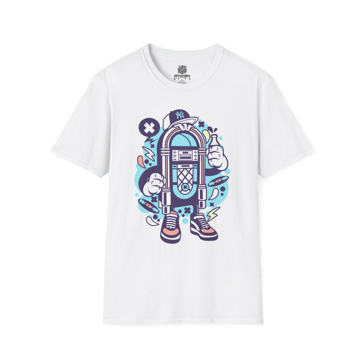Jukebox Cartoon T-Shirt — Retro Music Graphic Tee