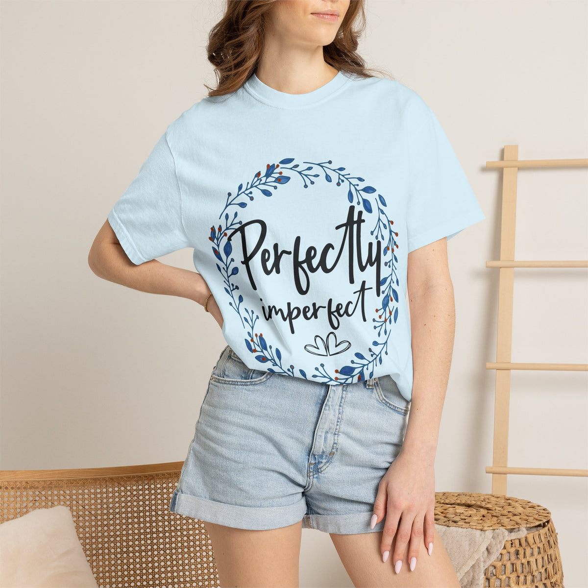 Perfectly Imperfect Floral T-Shirt — "Perfectly Imperfect" Inspirational Tee