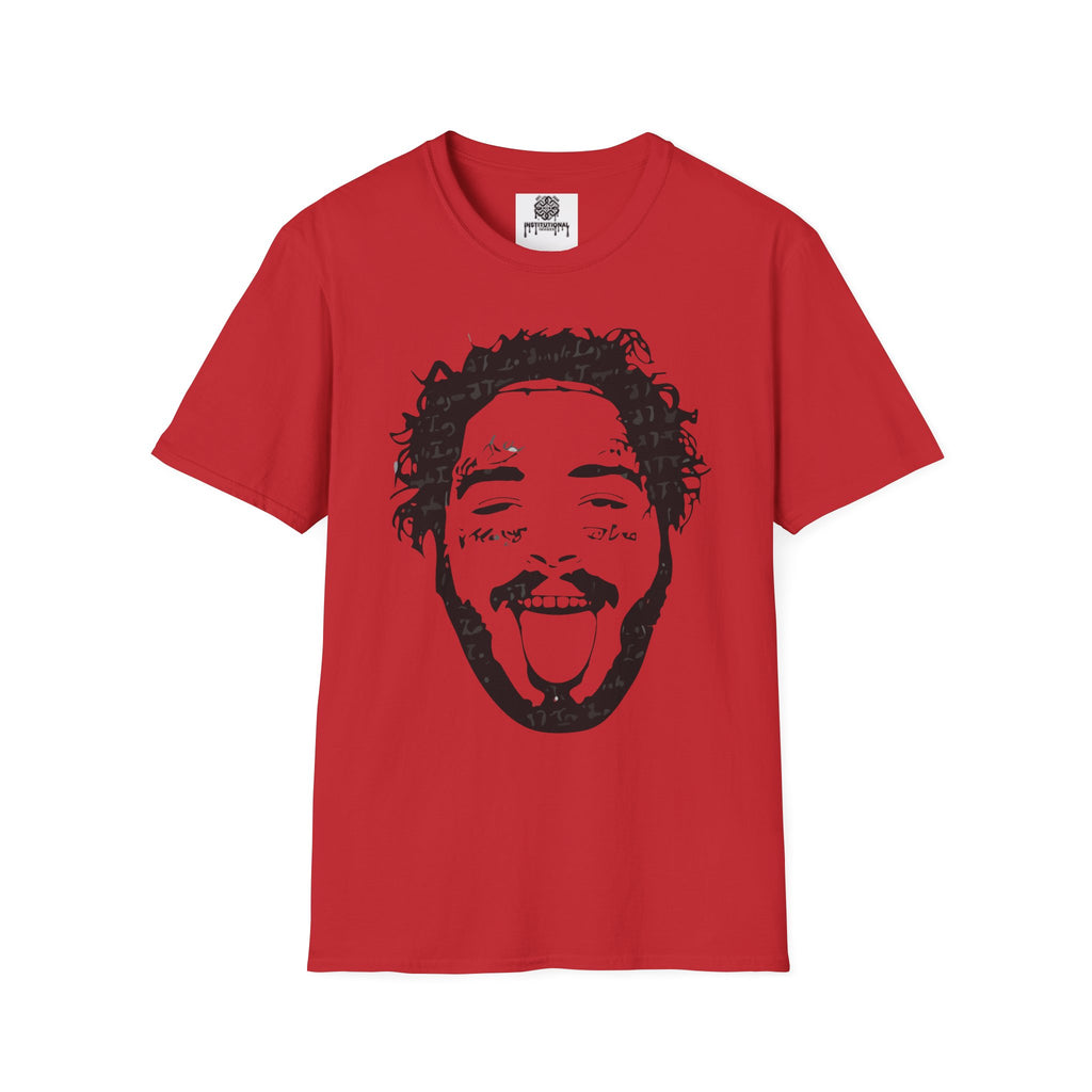 T-Shirt — Bold Black & White Face Portrait Tee (Playful Expression)