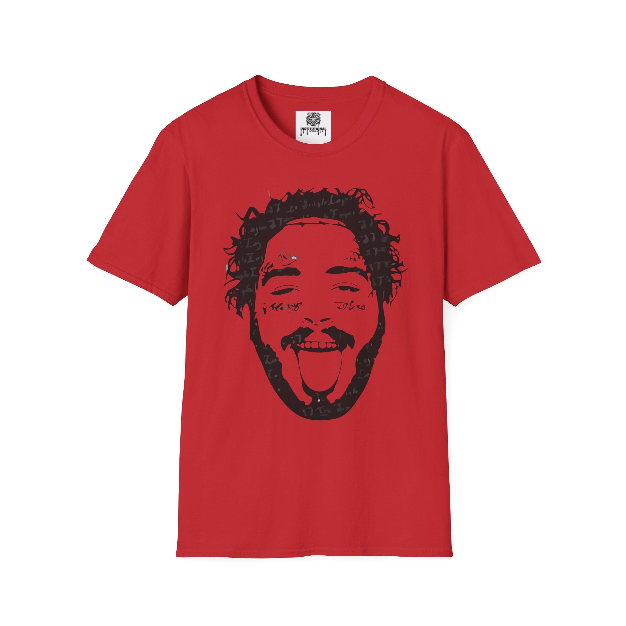 T-Shirt — Bold Black & White Face Portrait Tee (Playful Expression)