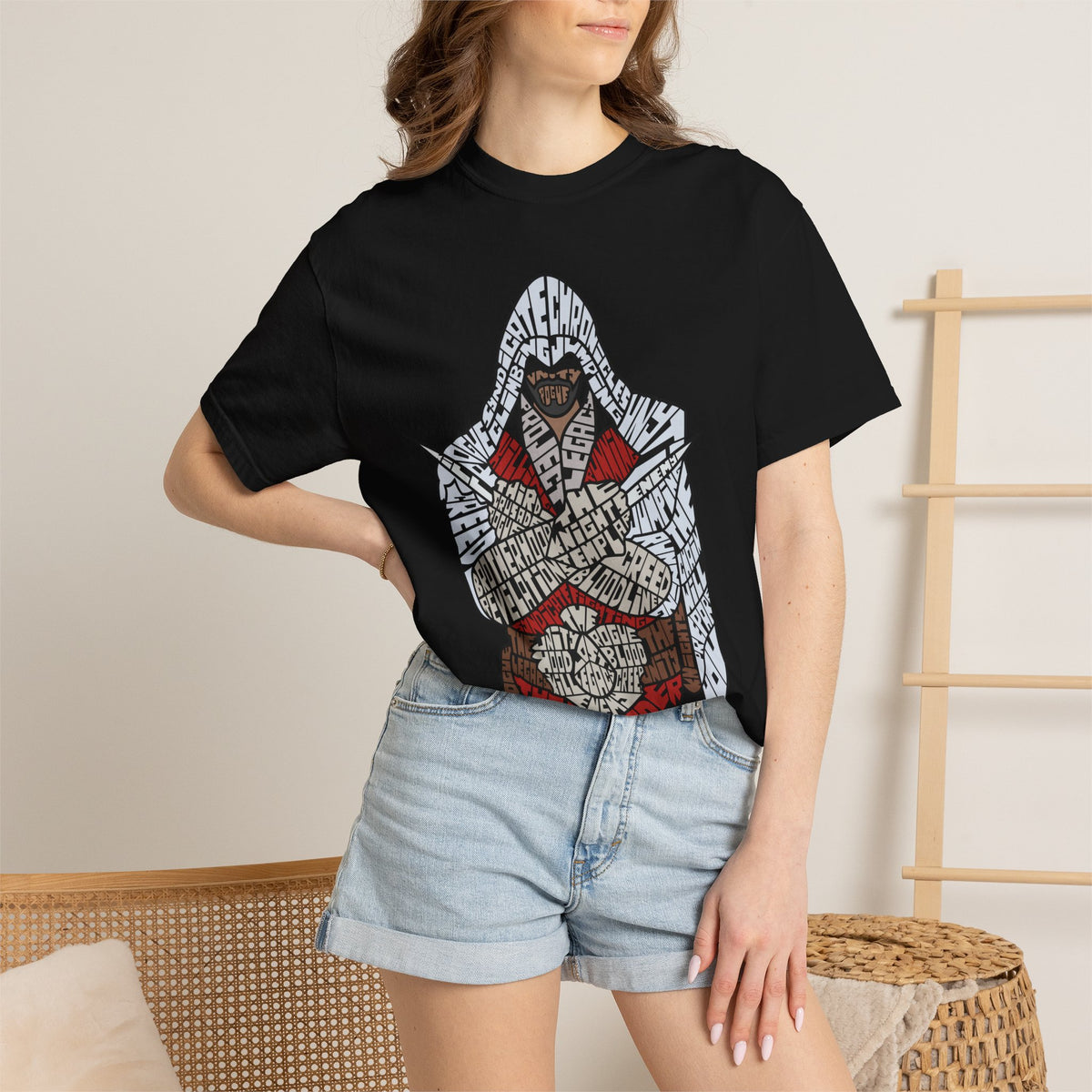 Assassin Hooded Warrior Graphic T-Shirt — Retro Gamer / Video Game Fan Tee