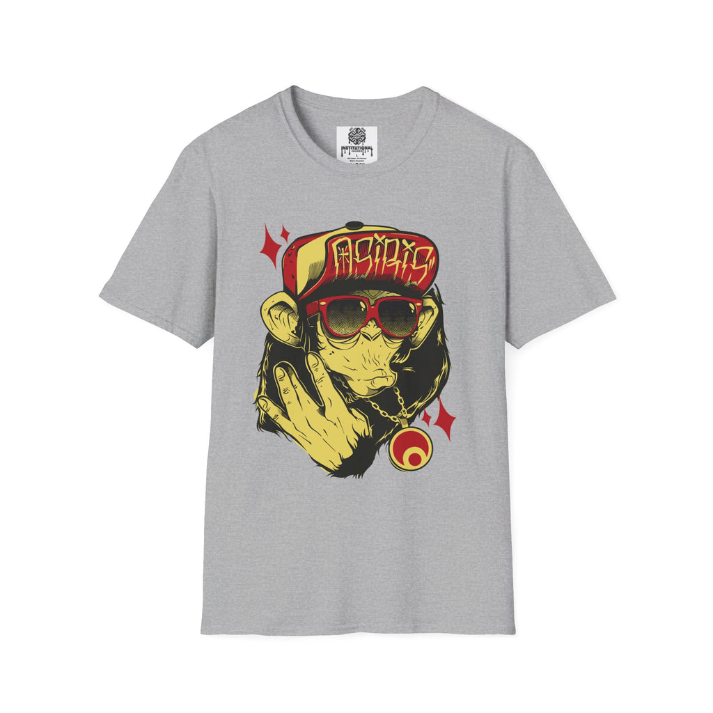 Monkey Streetwear T-Shirt — Retro Graphic Ape with Sunglasses & Cap