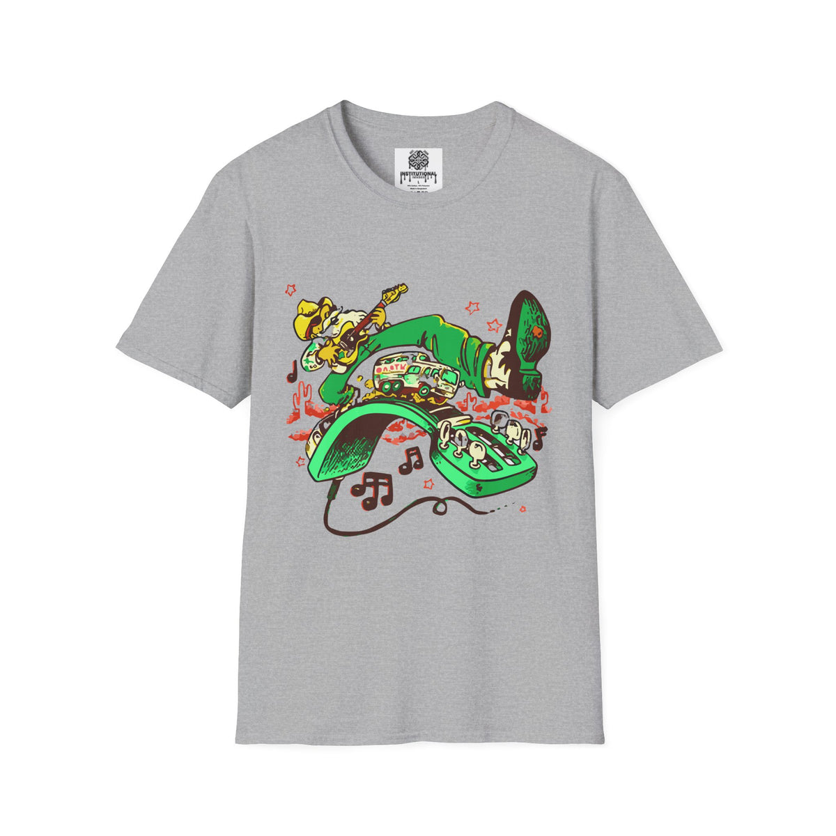 T-Shirt — Retro Cowboy Guitar Graphic Tee (Bold Western Music Design)