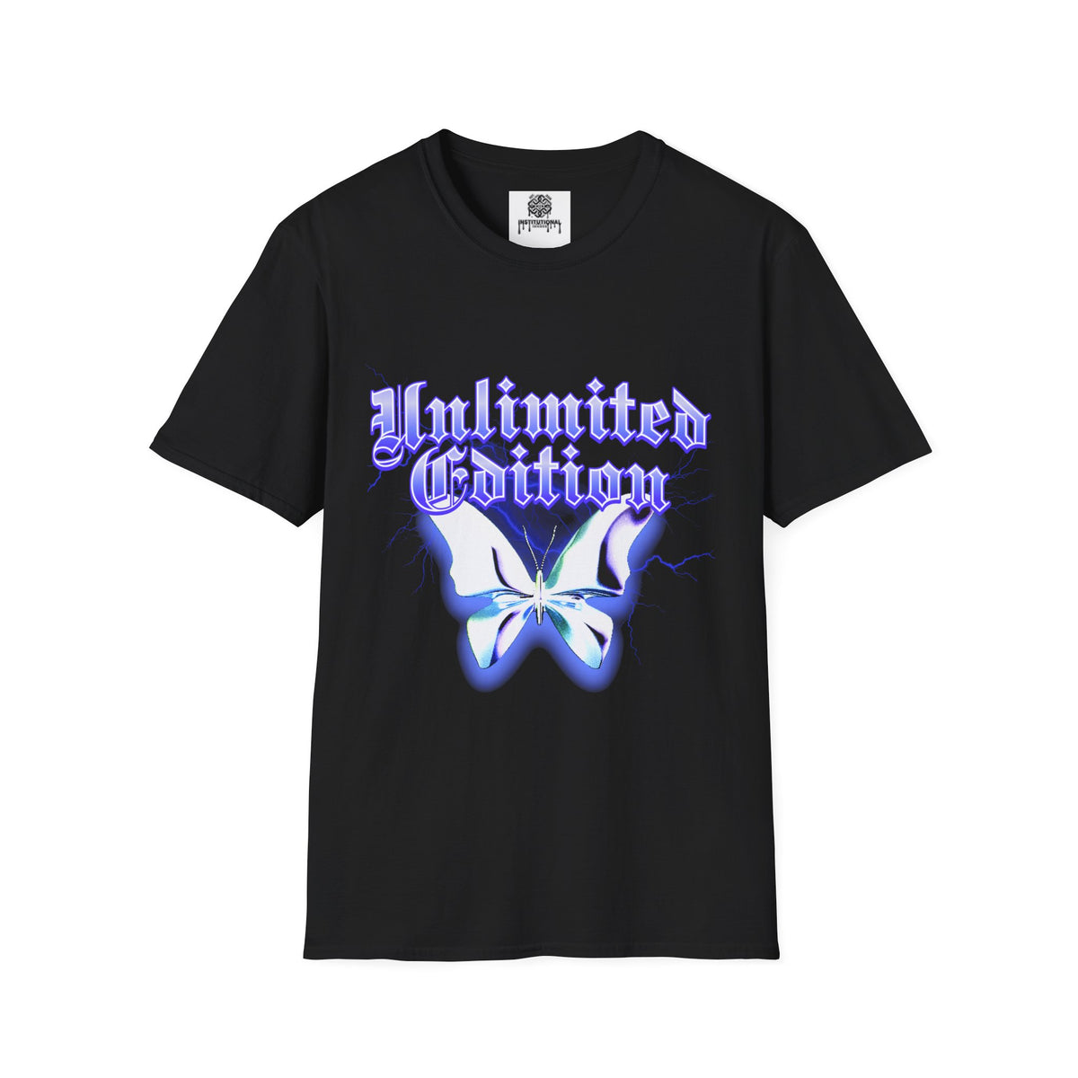 Unlimited Edition T-Shirt — Gothic Script Lavender Butterfly Graphic