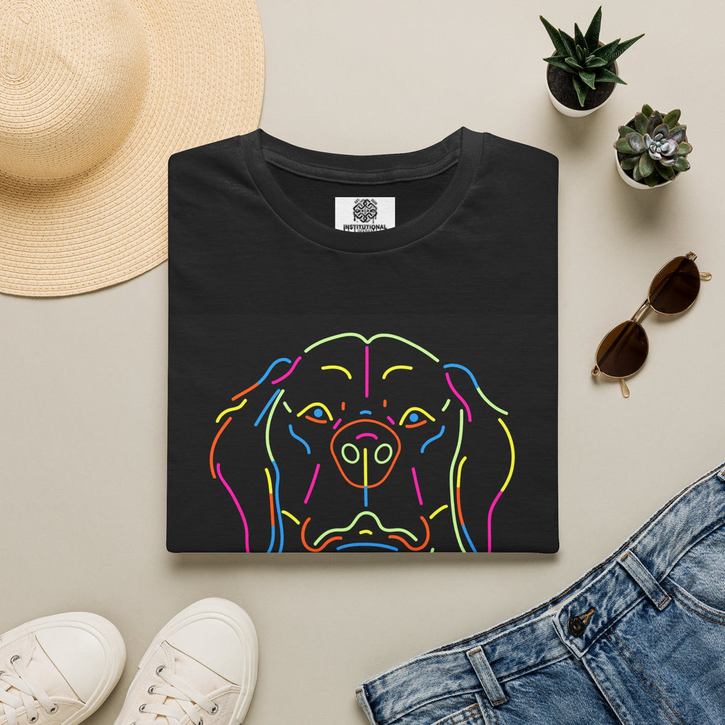Neon Line Dog T-Shirt — Colorful ‘Woof ’ Pet Lover Tee