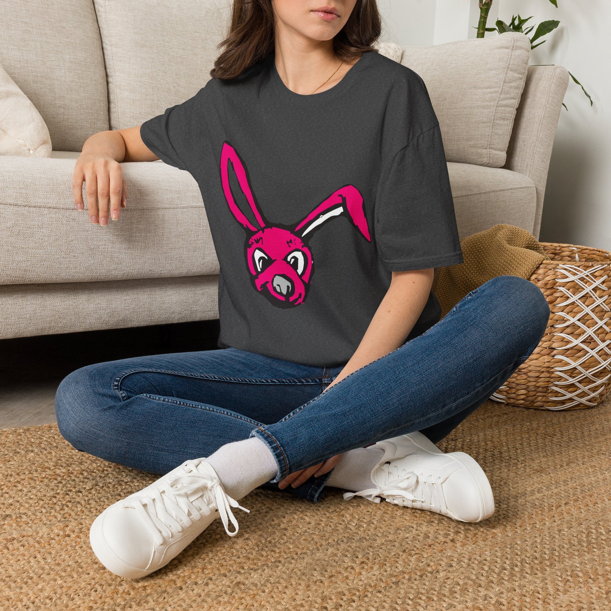 Pink Bunny Graphic T-Shirt — Playful Easter Bunny Tee