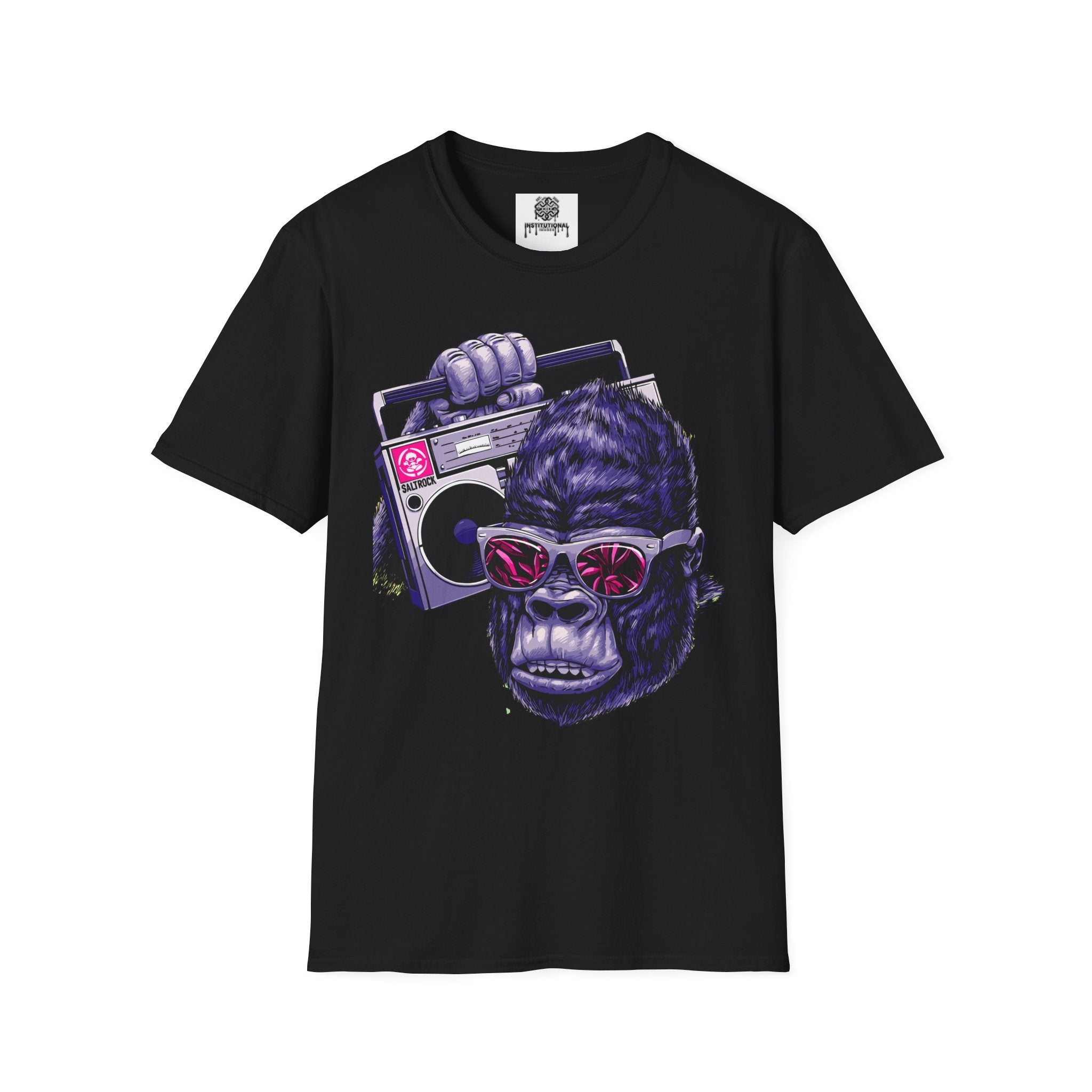 Retro Boombox Gorilla T-Shirt — Vintage Hip Hop Ape Graphic Tee