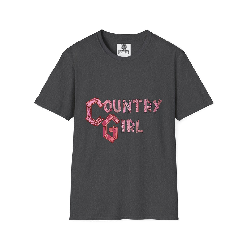 Country Girl T-Shirt — Western Pink Rope Typography Tee