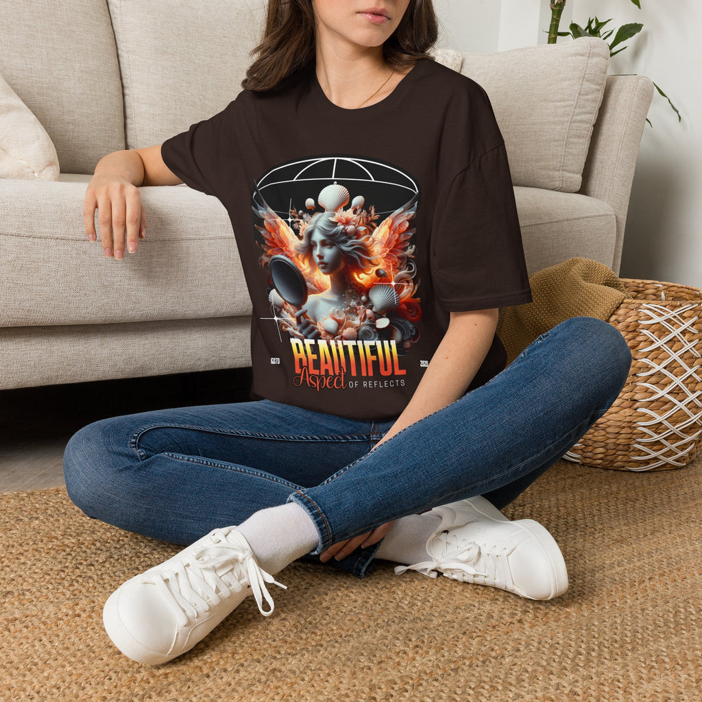 Artistic Phoenix Portrait T-Shirt — 'Beautiful' Retro Surreal Graphic Tee