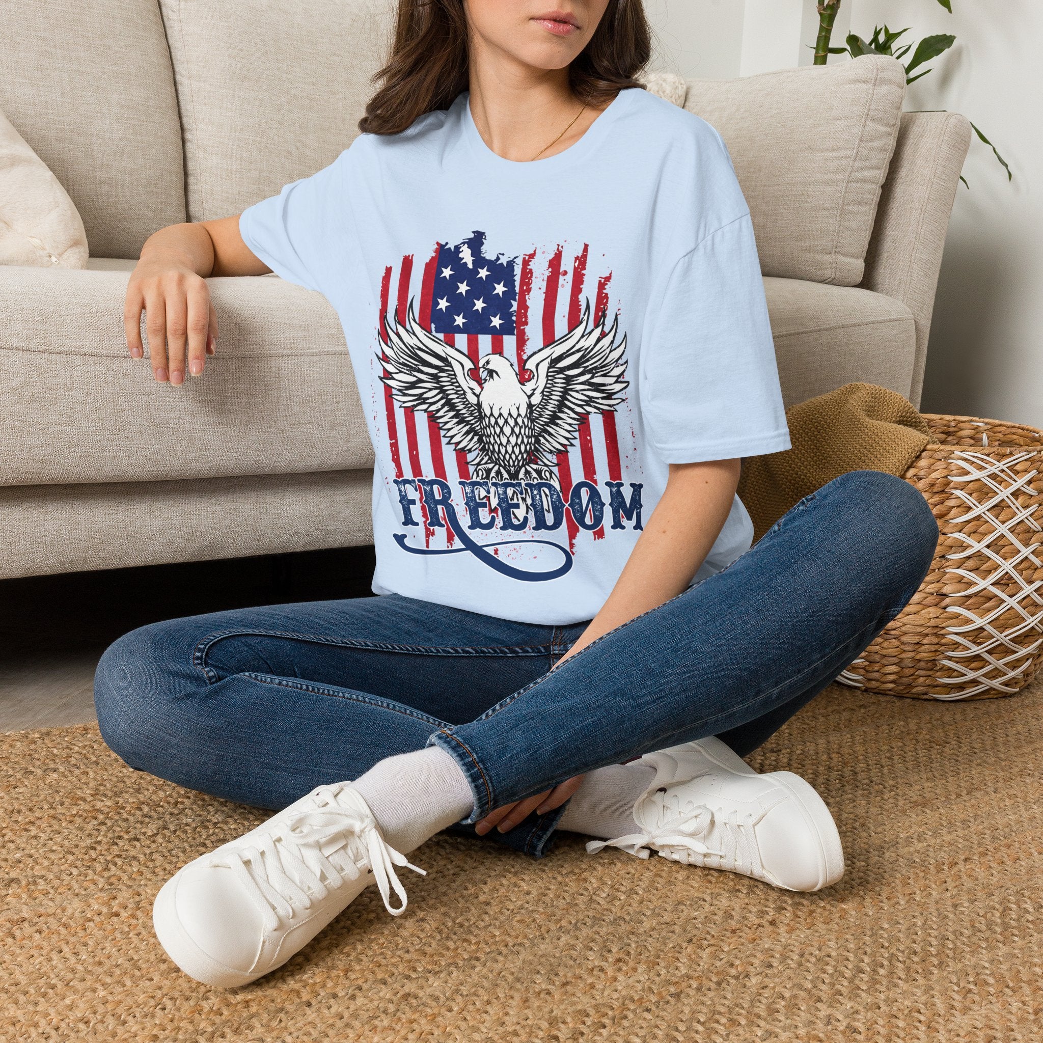 Freedom Eagle T‑Shirt – Patriotic American Flag Graphic Tee