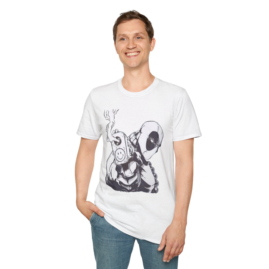 Deadpool Coffee Sketch T-Shirt — Funny Antihero Comic Tee