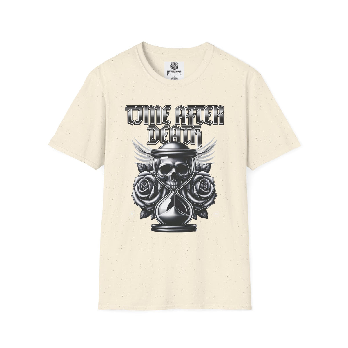 Time After Death Skull Tee — Gothic Hourglass Graphic T-Shirt