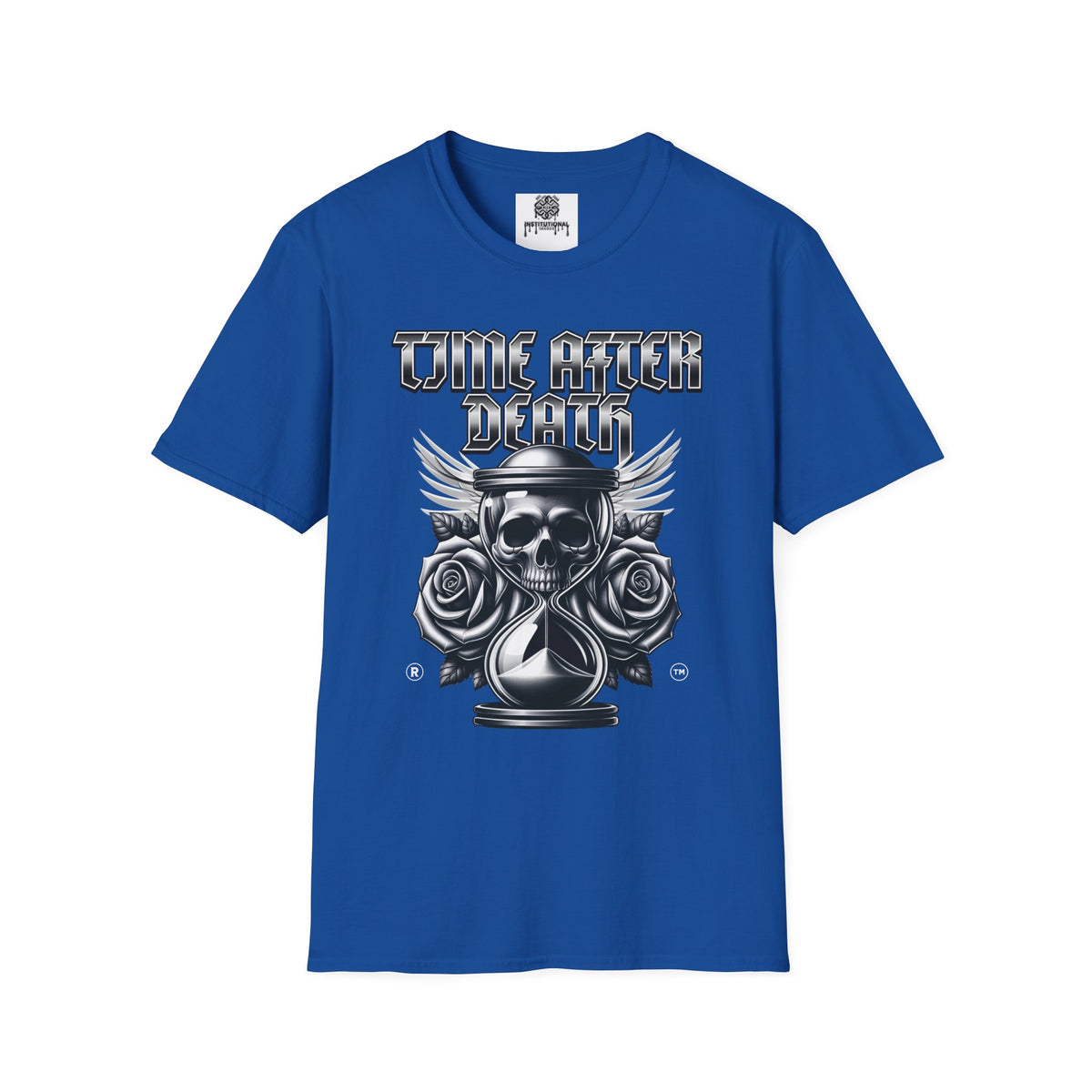 Time After Death Skull Tee — Gothic Hourglass Graphic T-Shirt