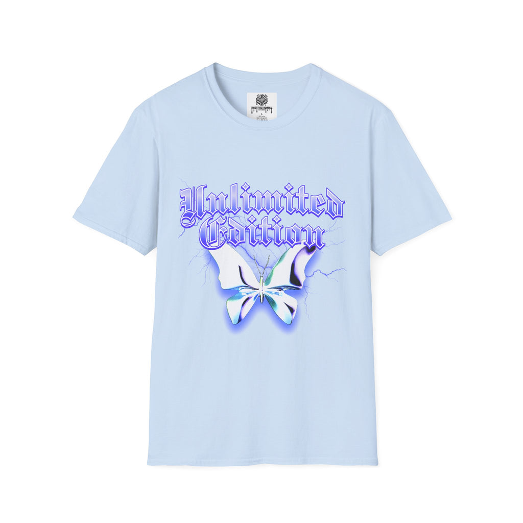 Unlimited Edition T-Shirt — Gothic Script Lavender Butterfly Graphic