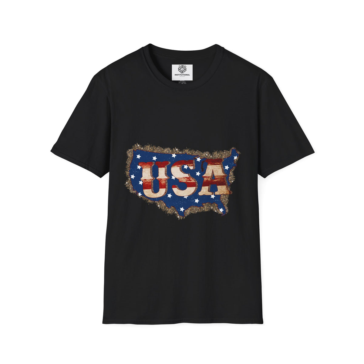 USA Map T-Shirt — Distressed American Flag Graphic Tee