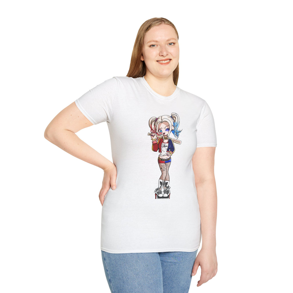 Harley Quinn Chibi Graphic T-Shirt — 'Daddy's Lil Monster' Cute Punk Tee