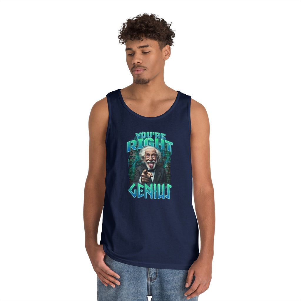 Genius Graphic Tank Top — "You're Pretty Smart, Genius" Vintage Scientist Design