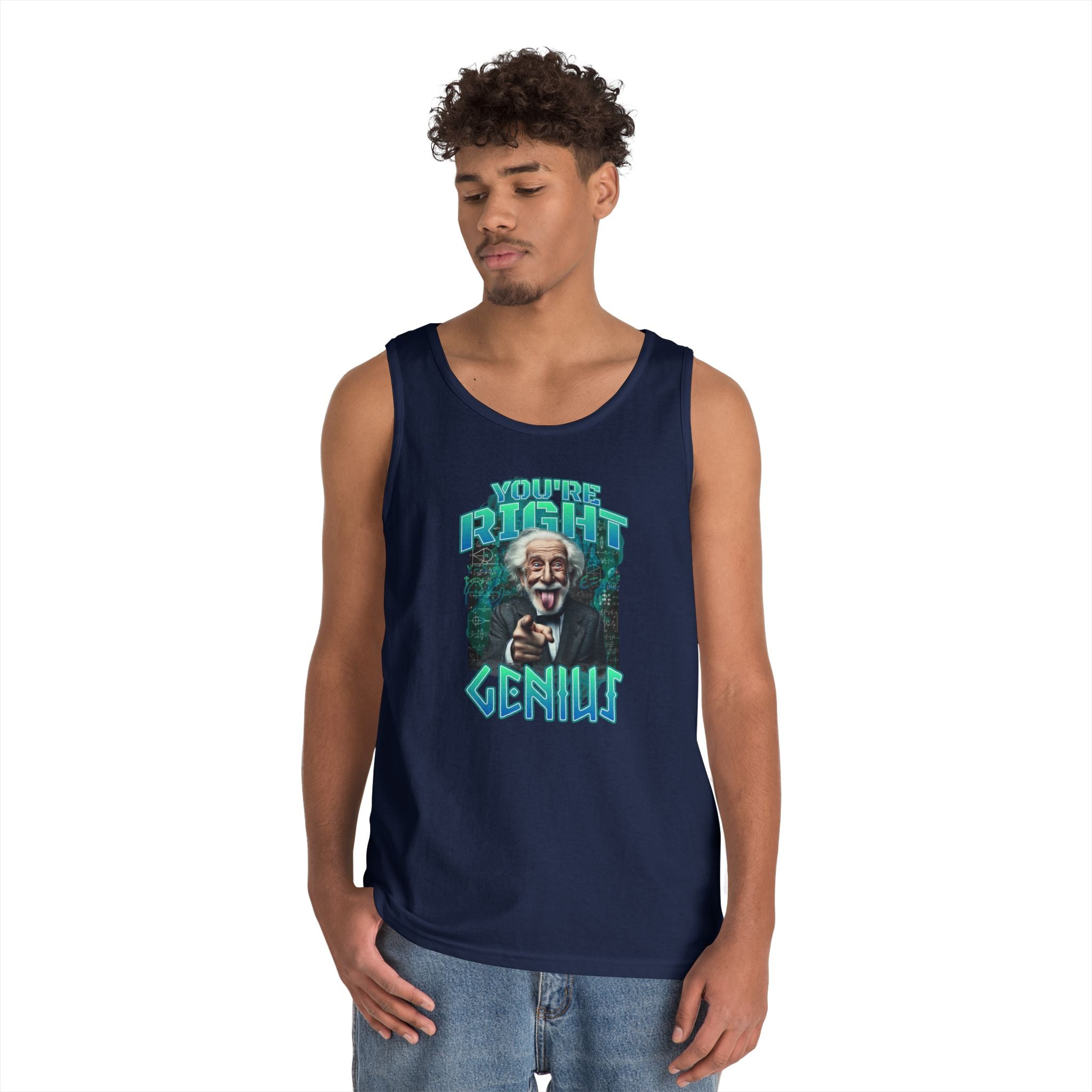 Genius Graphic Tank Top — "You're Pretty Smart, Genius" Vintage Scientist Design