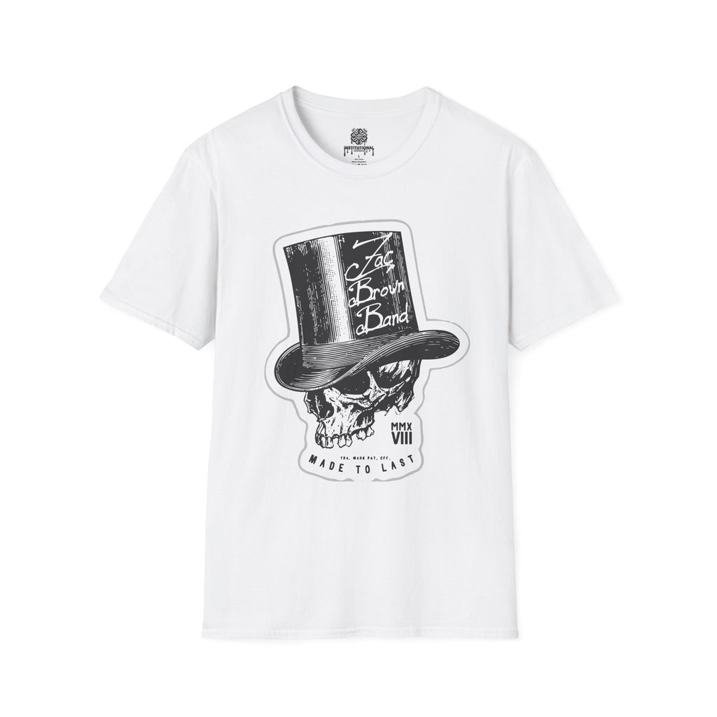 Top Hat Skull Band Tee — Zac Brown Band Graphic T-Shirt