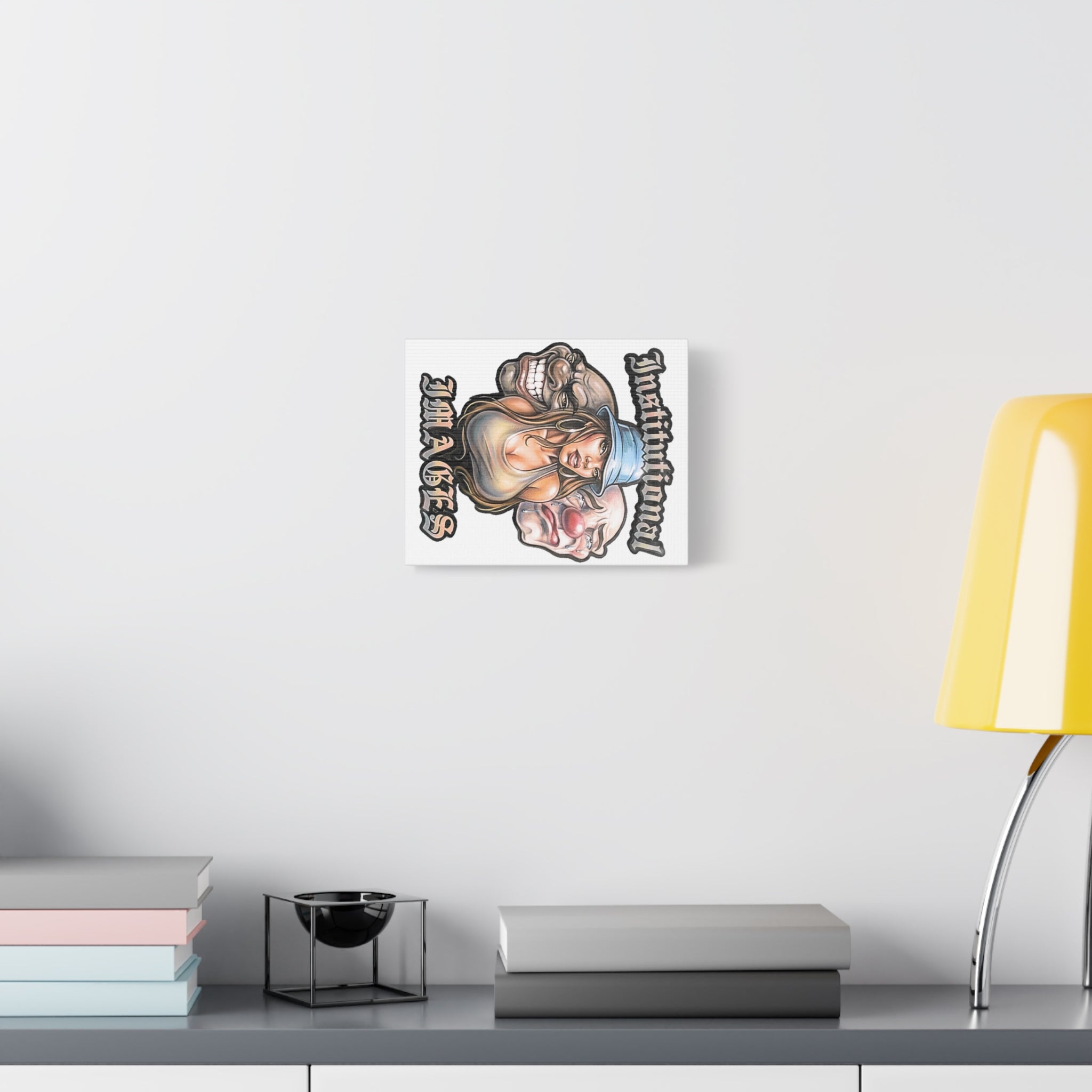 Canvas Art Print — Chicano Chola & Clown Tattoo-Style Design ("Instinttmal" / "Images")