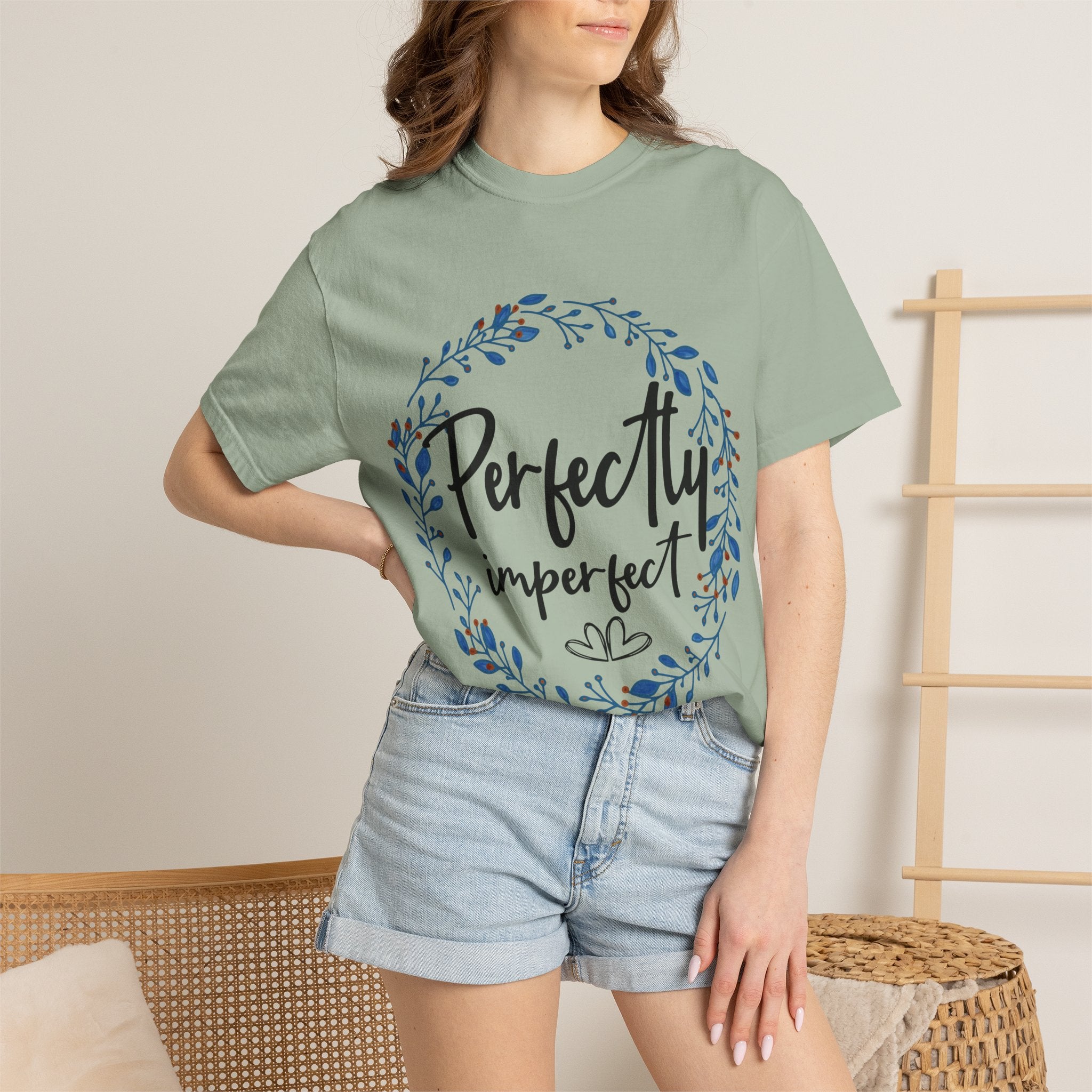 Perfectly Imperfect Floral T-Shirt — "Perfectly Imperfect" Inspirational Tee