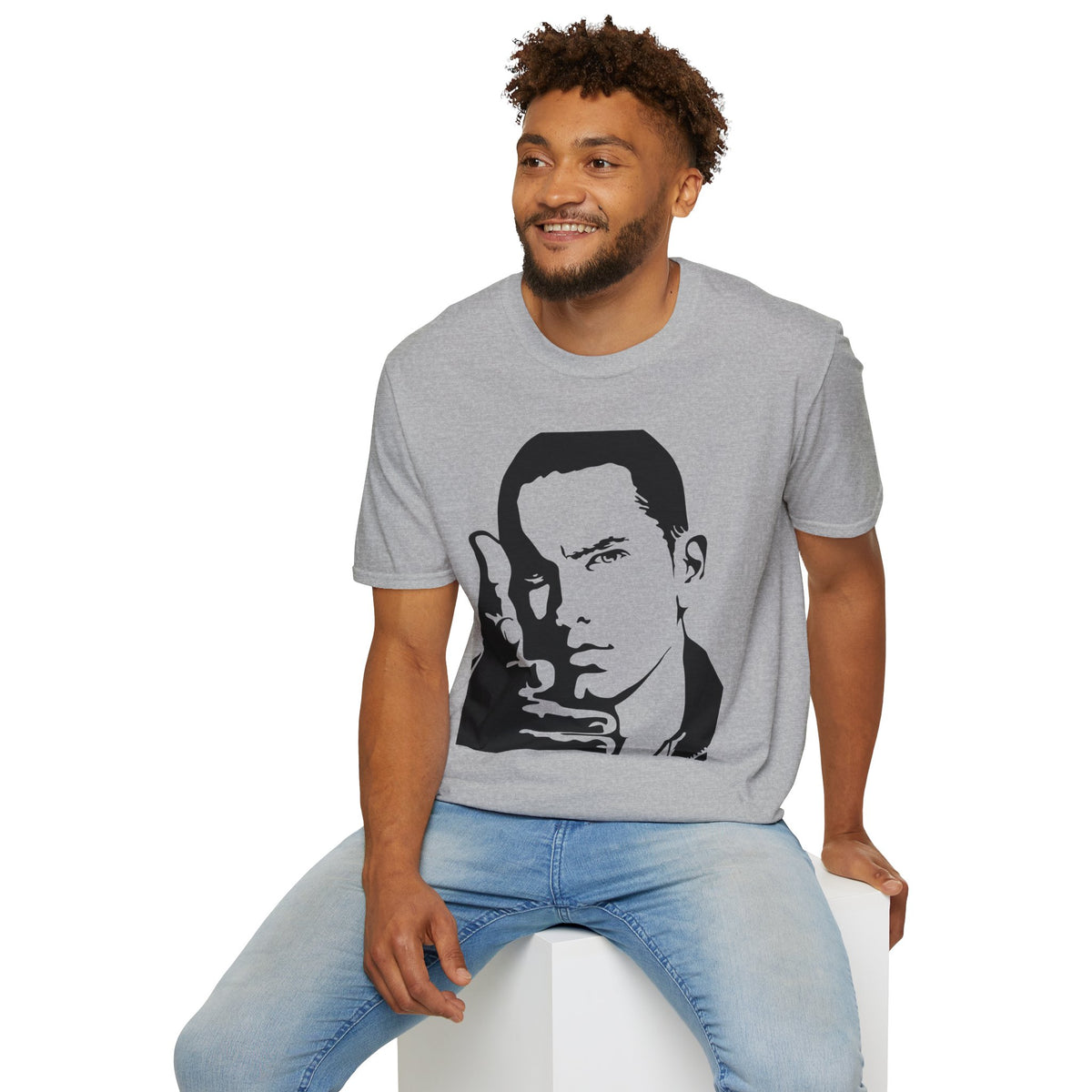 hip hop Portrait T-Shirt — Slim Shady Stencil Graphic Tee