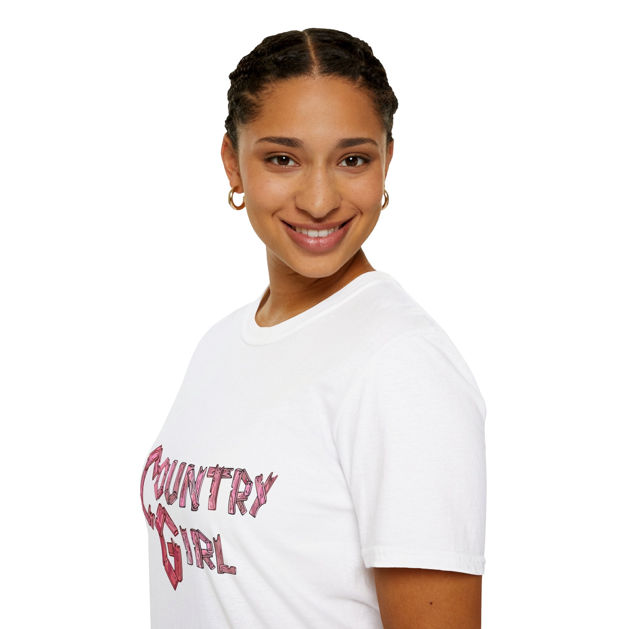 Country Girl T-Shirt — Western Pink Rope Typography Tee