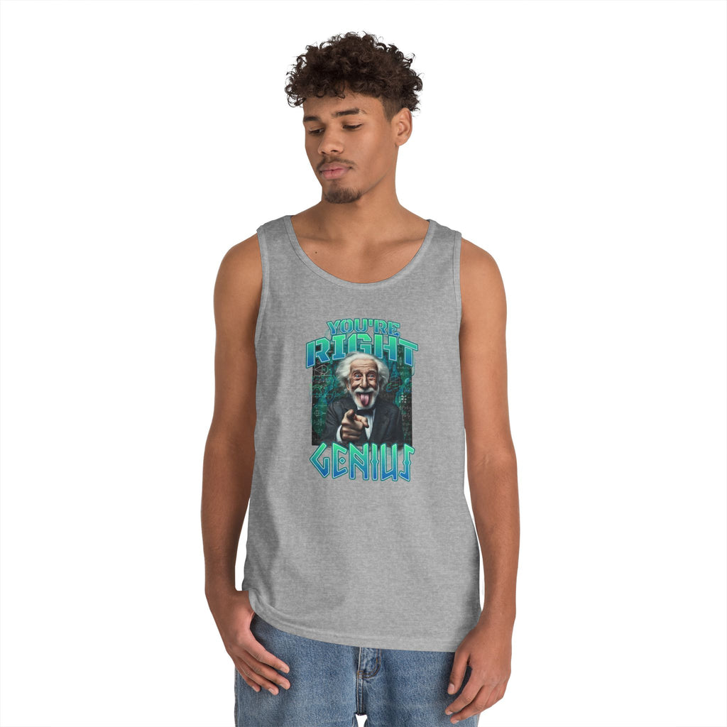Genius Graphic Tank Top — "You're Pretty Smart, Genius" Vintage Scientist Design