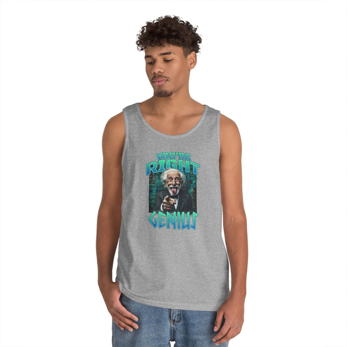 Genius Graphic Tank Top — "You're Pretty Smart, Genius" Vintage Scientist Design