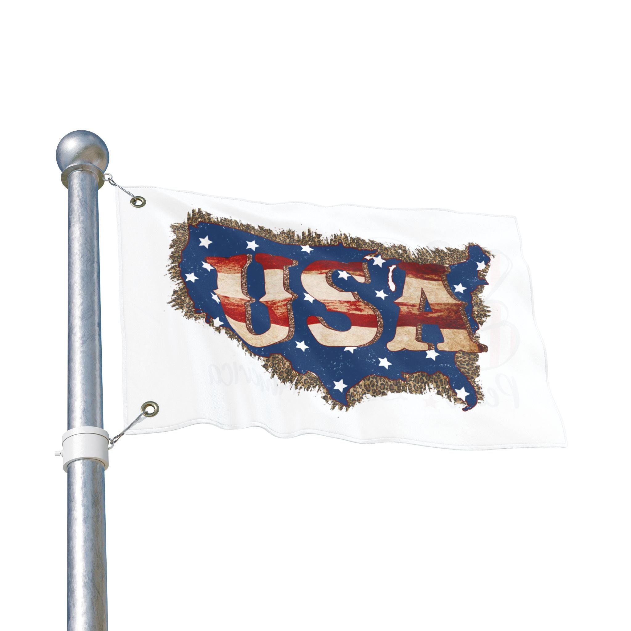 Double-Sided USA Patriotic Flag — "Peace Love America" Design