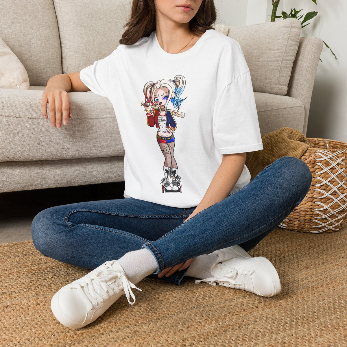 Harley Quinn Chibi Graphic T-Shirt — 'Daddy's Lil Monster' Cute Punk Tee